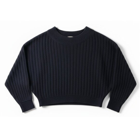 Free People Cabin Fever Ribbed Sweater Washed Black Oversized M - Picture 4 of 11